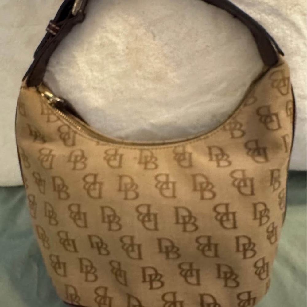 Dooney & Bourke Beige and Brown Hobo Bag